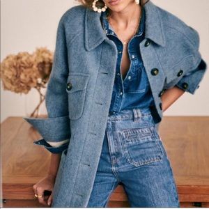 Sezane joe coat vintage blue size 2